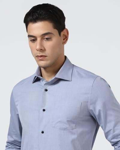 Blackberrys Men India Slim Fit Formal Shirt Light Grey 4