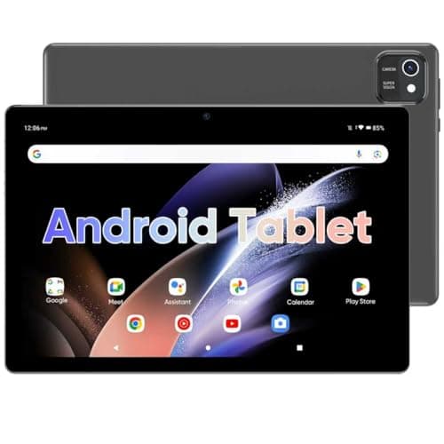 Tablet 10.1 inch Android 14 Tablets, 6GB RAM 64GB ROM 1TB Expand, Quad-Core Tablet with Case, 1280x800 IPS Touch Screen, 6000mAh, BT5.0, Dual Camera, GPS, WiFi (Black)