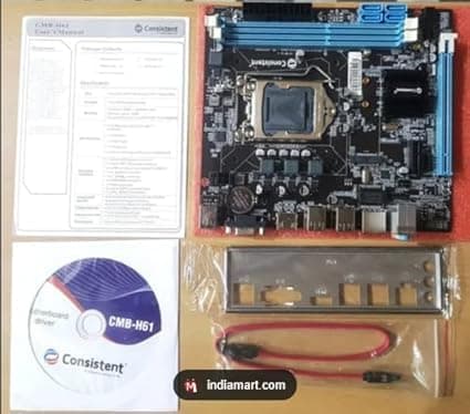 Consistent H-81 Motherboard 4th Gen i3, i5, i7, DDR3 Slots for RAM, with GMA 950 Graphic Card, Motherboard with Sound Card, SATA 2&3, 3Y Warranty 5