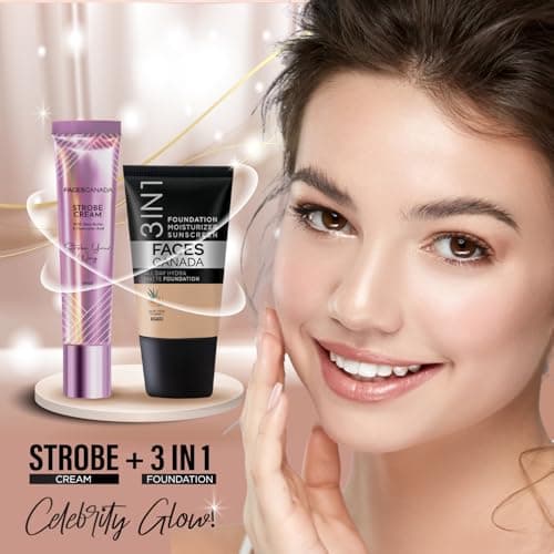 FACES CANADA Strobe Cream Mini- Pink, 18ml | Primer + Highlighter + Moisturizer | Shea Butter & Hyaluronic Acid | Intense Hydration | Flawless Radiant Dewy Skin | Illuminating & Glowing Makeup Base 5