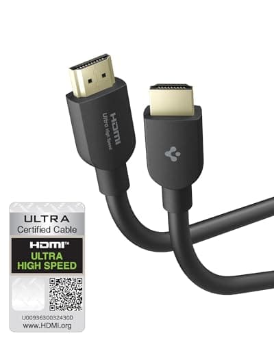 Spigen HDMI 2.1 Cable [8K@60Hz 48Gbps] eARC for Soundbar & Home Theater, PS5/Xbox Certified VRR ALLM Support Compatible with TV, Monitor & all Devices with HDMI port, 2M(6.6ft)- Black