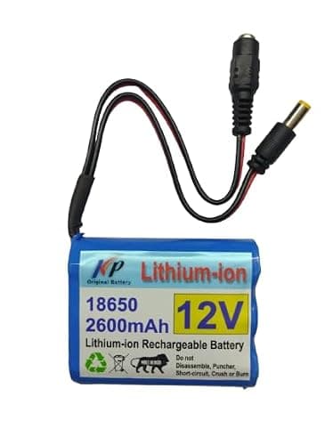 KP Original 12V Li-ion 18650 Lithium ion Rechargeable Battery Pack 3S 11.1V 12.6V Battery Pack for Power Bank, Bluetooth Speaker, IoT, and Industrial Applications (12v 2600mAh Li-ion Battery)