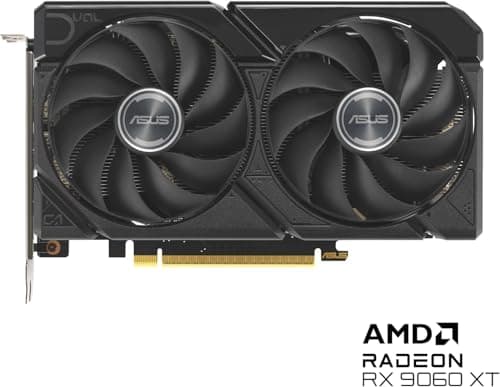 ASUS Dual Radeon™ RX 9060 XT 16GB GDDR6, AMD Radeon™ RX 9060 XT,Digital Max Resolution 7680 x 4320, Yes x 1 (Native HDMI 2.1b), Yes x 2 (Native DisplayPort 2.1a), HDCP Support Yes (2.3) 2