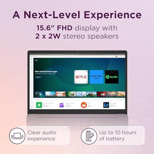 2024 Lenovo Chromebook 15 (15.6" FHD, 8GB RAM, 128GB Storage (64GB eMMC + 64GB SD Card), 2TB Cloud Storage, Intel Celeron), Home & Student Laptop, Webcam, 10-Hr Long Battery Life, Wi-Fi 6, Chrome OS 5