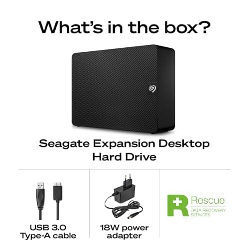 Seagate Expansion 28TB External Hard Drive HDD - USB 3.0, with Rescue Data Recovery Services (STKP28000400) 2