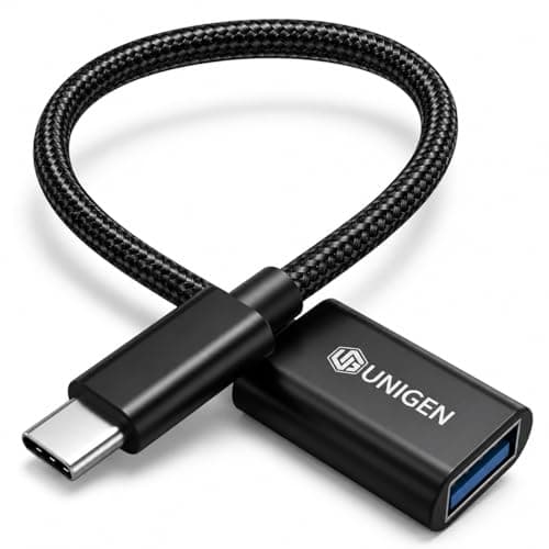 UNIGEN USB Type-C OTG Adapter | USB-C Male to USB-A Female Converter Cable | 480Mbps Data Transfer | Supports 18W Fast Charging | Nylon Braided OTG Connector for Pendrive, Mouse, Keyboard, USB Devices