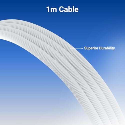 Zebronics Type C - Type C Cable, 60 Watts, Upto 480Mbps Data Sync, Fast Charging, 1 M, Compatible with iPhone 15 & 16 Series, iPad, MacBook, Samsung, Android (Wattz 60CC6, White) 3