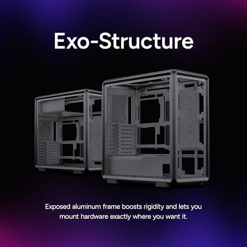 Cooler Master Masterframe 600 Black Case | Freeform 2.0 Modular Platform ATX Mid-Tower Case | Support Upto RTX 5090 | 420mm AIO Support | Type C Connector | Aluminum Frame | Magnetic Side Panels 4
