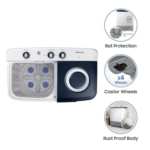 Samsung 6.5 kg, 5 star, Semi-Automatic Top Load Washing Machine (WT65R2200LL/TL, Air Turbo Drying, LIGHT GRAY, 5 Year Warranty on Wash Motor) 4