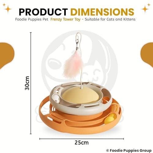 Foodie Puppies Cat Turntable Toys, Roller Tracks Ball Round Base 2 Level Turntable Cats Toys - (Frenzy Tower Toy) | Cat Turntable Toy for Mental and Physical Exercise, (Color May Vary) 2