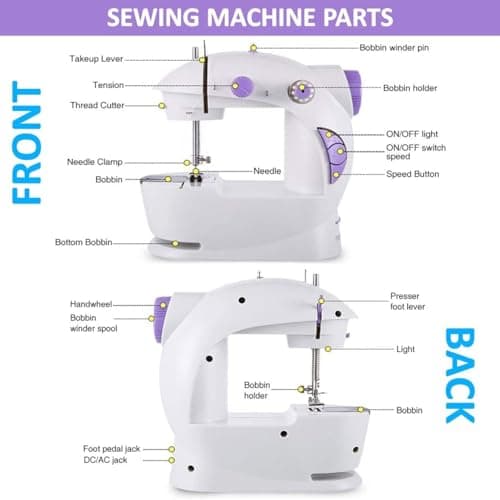 Kiwilon Electric Sewing Machine With Table Set, Mini Silai Machine For Home Tailoring, Stitching Machine With Foot Pedal, Adapter And Fully Loaded Sewing Kit (SM-ET-B-KT-201-Purple) 4