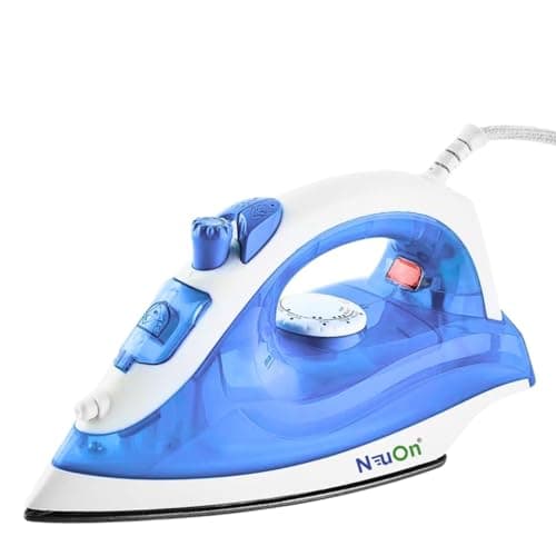 NeuOn Venza 1200W Steam Iron for Clothes – Non-Stick Soleplate, Lightweight, Glass Handle, Budget-Friendly