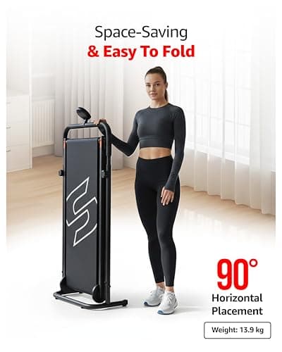 Sparnod Fitness STH-450 Manual Treadmill for Home Use, Adjustable Handle Height & Manual Incline, LCD Display, Compact & Foldable with Wheels, 120 kg Max User Weight, Assembly Required 5