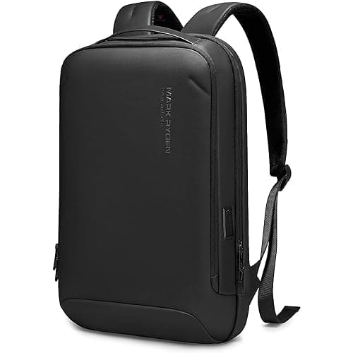 TOURTIER Hard shell Business Travel Laptop Backpack with USB Charging Port Daypack for Men Women (DESIGN-2, BLACK-1)