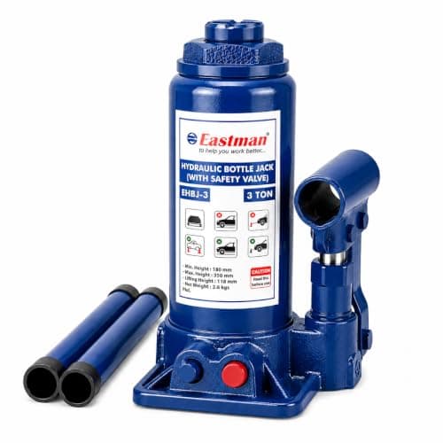 Hydraulic Bottle Jack 3 Ton Heavy Duty Steel Jack for Car, SUV, Truck Portable Hydraulic Lift Tool with Easy Pump Handle & Wide Base for Stability