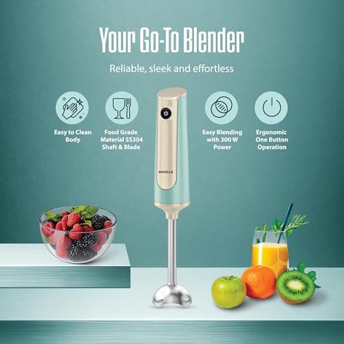 Havells Craft Breakfast Master Combo for Premium and Modern Kitchens |Hand Blender + Toaster + Kettle | Perfect Kitchen Companion and Gifting Range (Blue & Golden) 4