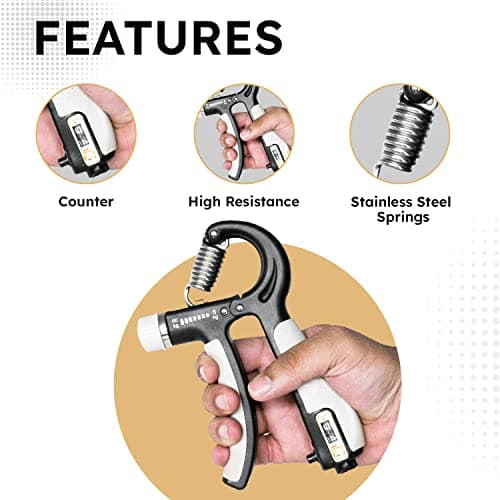SLOVIC Hand Grip Gym With Counter | Hand Gripper Upto 60 Kg | Hand Grip Strengthener | Adjustable Resistance | Hand Grip Workout | Resistance Workout 4