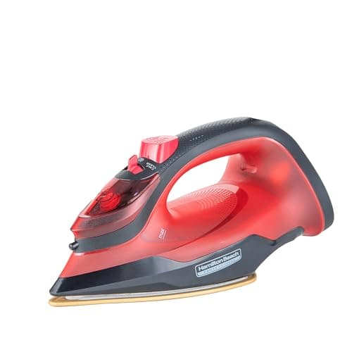 Hamilton Beach Helios 3-in-1 Steam Iron with iSense Tech, (No Burn Guarantee), 5-Year Soleplate Warranty, 120g Turbo Steam, 30g Continous Steam, Steam Iron for Clothes, No Fabric Selector