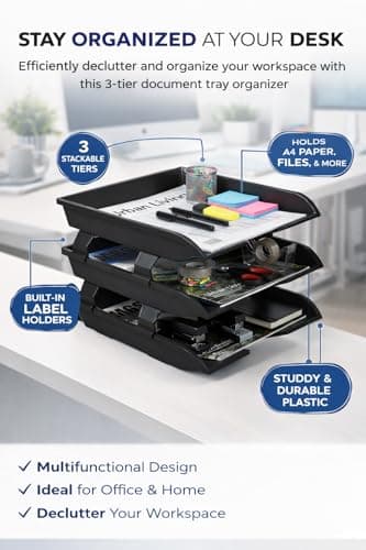 Joystick Multi-Functional Desk Organizer Office Table Organizer for Files, Stationery & Essentials, Modern & Stylish Workspace Solution (Pack Of 1) 6