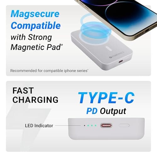 ZEBRONICS MW63 Wireless Power Bank, 10000 mAh, Rapid Charge, Magsafe, Outputs - 20W Wired | 15W Wireless, Type C PD, Built in Protections, LED Indicator, Compatible with iPhone, Made in India 4