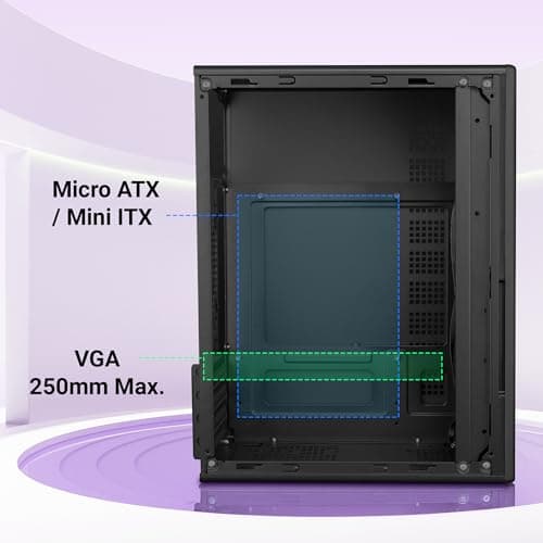Zebronics Force, Computer Chassis, Micro ATX/Mini ITX, USB x 2, Front Audio, Perforated Side Panel, Top-Mounted PSU 3