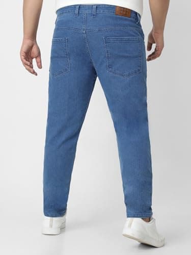 Urbano Plus Men's Light Blue Regular Fit Denim Jeans Stretchable (plusepsjeanp-lblu-44) 4
