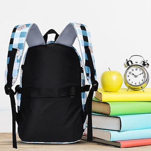 Tinytot 24 Litre Stylish & Trendy Water Resistant High Storage Backpack (Check Printed) School & College Travel Bag for Women & Girls With Cute Teddy Keychain, 18 Inch 3