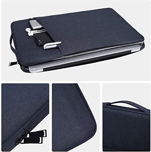 Dynotrek Zipper 14 inch Laptop Sleeve Bag, with Charger Pouch Computer Cover Accessories Pocket, Portable Laptop Case Compatible for MacBook Air/Pro, Dell, HP, Acer, Asus, Lenovo -Denim Blue 3