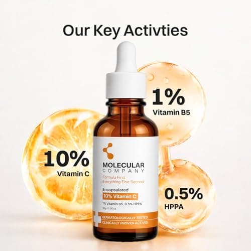 Molecular Company 10% ENCAPSULATED Vitamin C Face Serum 30ml | More Absorption, Lesser Irritation | 1% Vitamin B5 & 0.5% HPPA for Glowing Skin, Brightens Dark Spots & Uneven Skin Tone, All Skin Type 2