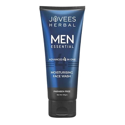 Jovees Herbal Men's Essential Advanced 4 in 1 Moisturizing Face Wash |with Vit C and Vit E | Gives Clean and Clear Skin |For All Skin Types 100g
