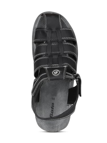 Bata Syn Buntoe Men's Black Sandals - 9 UK (8616011) 5