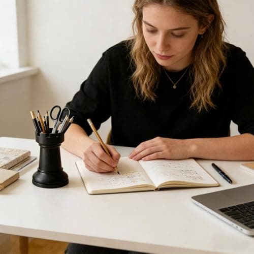 SNAPPSY Creative Design Chess Piece Pen Holder Minimalist Design Rook Shaped Writing Utensil Cup Multi-Functional Castle Chess Piece Vase 3D Printed for Students, Office, Dorm Room, Blue 3