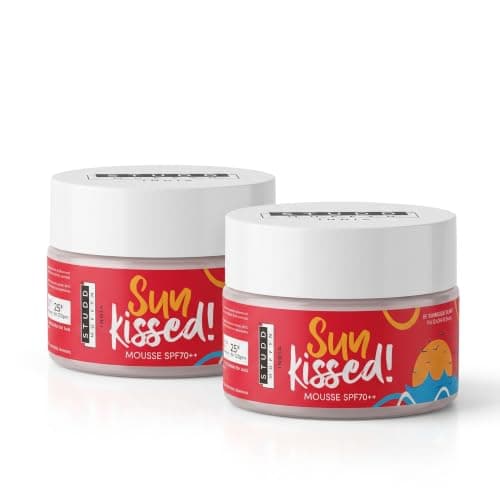 Studd Muffyn Sun Kissed Mousse Sunscreen SPF 70++ | Bubblegum Blast | Lightweight Airy Mousse | UVA & UVB Protection | Pack of 2