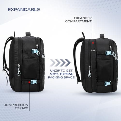 Safari Weekender 45L Large size Travel Laptop Backpack Bag for Man and Women with suitcase compartment, Ideal for Office Use/Work Trips, Large School/College Bags for boys & girls, Color-Black 2