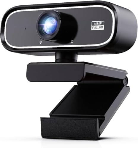 FUEL CO 1080p 60FPS Full HD 2.1MP Webcam with Autofocus Built-in Dual Digital Mic Tripod Ready Plug & Play USB Web Camera for Laptop PC Video Calls 60 FPS Cam Streaming YouTube Night Vision