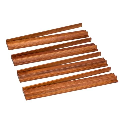 UJEAVETTE 4X Wooden Mahjong Rack Sturdy Mahjong Holder for Holiday Holiday Game Nights Dark Brown 2