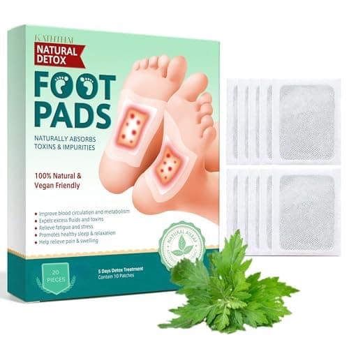 Kaththai Foot patch Herbal And Gentle Ingredient (20 Pieces) Detox Foot Pads Natural Ingredients for Sleep Aid Pain Relief Toxin Removal with Bamboo Vinegar and Acupoint Micro-Massage Technology