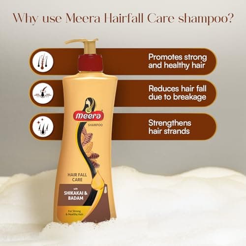 Meera Shampoo Hairfall Care, With Goodness Of Badam and Shikakai, For Men And Women, 340ml, Yellow (MSAM0340HFC02R) 4