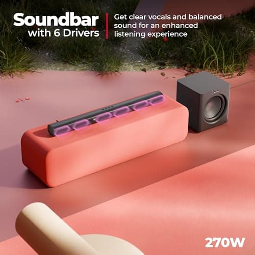 Zebronics Juke Bar 9560 950W Soundbar 2026 Launch, 5.1 CH Surround Sound, Dolby Audio, 30.48cm Wireless Subwoofer, Dual Rear Satellites, BTv5.3, HDMI ARC, USB, LED Display, Wall Mountable 4
