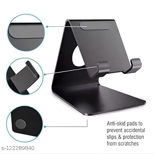 Gladiadora® Mobile Stand for Table, Dual Sided Mobile Holder/Stand Desktop Universal Hard Plastic Mobile Holder (Black) (1) 2