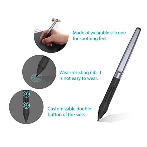 Huion PW100 Battery-Free Stylus Pen for Huion Drawing Graphics Tablet Inspiroy H640P H950P H1060P H1161 HS64 HS610 H320M H610Pro V2 H420X H580X H610X Writing Tablet, Black 5