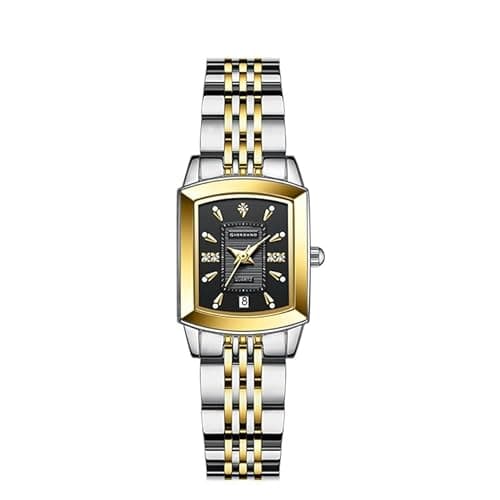 Giordano Analog Pair Watch for Unisex with Square Dial, Crystal Indices, Date Display and Stainless Steel Strap 4