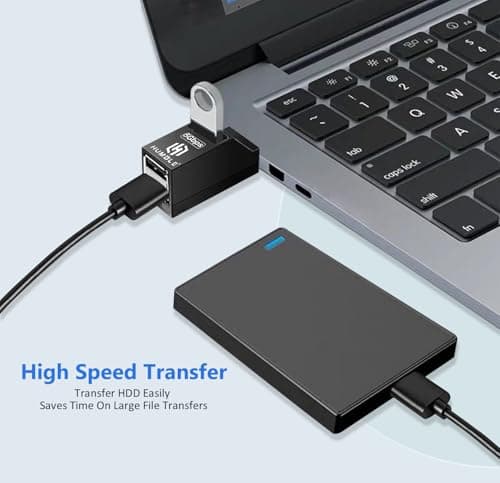 Humble 3 Ports USB 3.0/2.0 Multiport Adapter with Transfer Speed Upto 5 Gbps, USB Expander Plug & Play for PC, Laptop & Mac (Black) 3