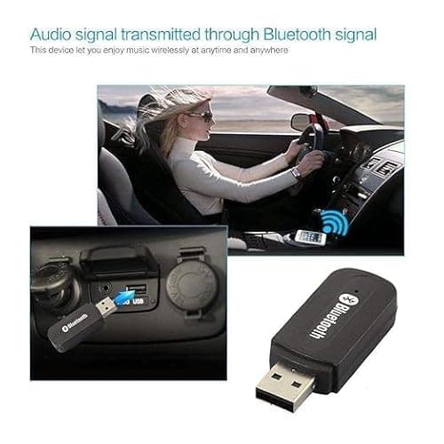 laptrix Car Bluetooth, USB Bluetooth Receiver Transmitter with 3.5mm Aux Jack for Hands-Free Car Kit Built-in Mic, Wireless HiFi Dongle Transmitter Mp3 Speaker Hands 5