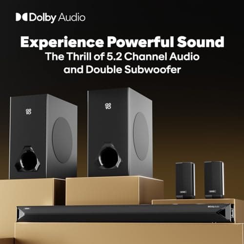 Newly Launched GOVO GOSURROUND 999W | 700W Bluetooth Soundbar with Touch Key Panel, 5.2 Dolby Audio, 6.5" Dual Subwoofer, Wireless Satellite Speakers BT v5.3, HDMI, AUX, USB, 3 EQ Modes Stylish 3