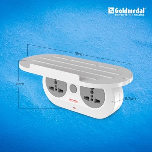 Goldmedal Wall-E-3 Pin Plug Travel Adaptor with Mobile Stand | Universal Sockets | Multiplug for Home & Office Appliances | Supports 2-Pin & 3-Pin Plugs (Pack of 1) - White 5