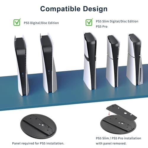 OIVO INDIA Vertical High Stability Stand Comptible with PS5 Slim/Fat Console, Improved Heat Dissipation Gaming Accessories for PlayStation 5 Support All Model (PS5 Stand All Model) 2