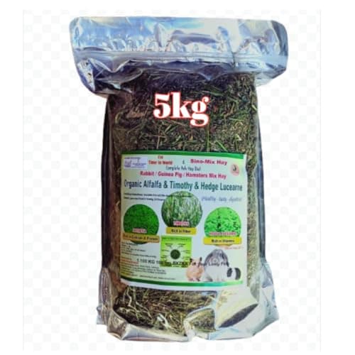 Herbal Sinovet India Alfalfa/Timothy/Lucern/Orchid/Peanut/Mix hay for Rabbit,Guinea Pig, Hamsters, 5 Kg,All Life Stages