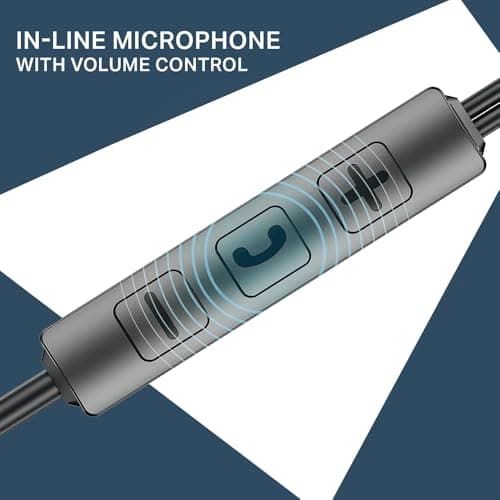 boAt Bassheads 55 Wired Earphones with 10mm Drivers, Metallic Buds, in-Line Mic & Lightweight Design (Black) 3