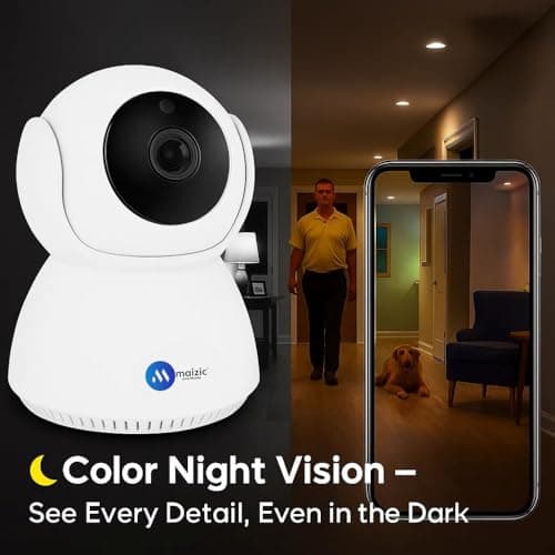 Maizic Smarthome Black Mini Fox 360° 3MP Full HD Smart Wi-Fi Security Camera, Wireless Indoor CCTV | AI Person Detection | 2-Way Audio | Motion Detection | Color Night Vision CCTV (Tycoon Pro 5 MP) 4